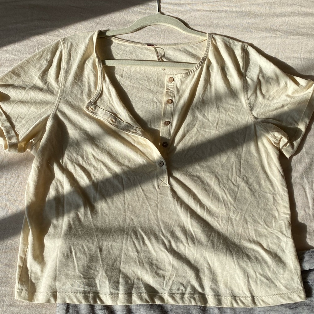 Free People Boxy Crop T Shirt off white